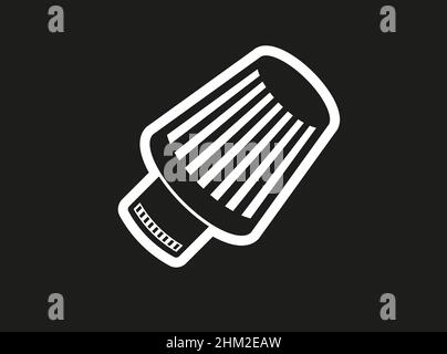 Icona del filtro dell'aria dell'auto ad alte prestazioni sfondo nero Illustrazione Vettoriale