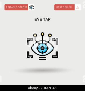 Toccare con l'occhio l'icona vettore semplice. Illustrazione Vettoriale