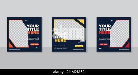 Modello di banner post per palestra e fitness sui social media Illustrazione Vettoriale