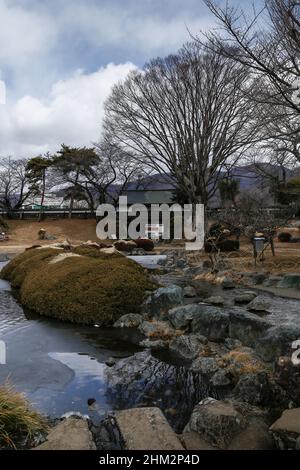 suwa, nagano, giappone, 2022/06/02 , Vista sul Castello di Takashima (Takashima-jō) è un castello giapponese situato a Suwa, nella prefettura centrale di Nagano, Giappone. A t Foto Stock