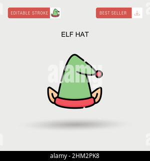 Elf Hat semplice icona vettoriale. Illustrazione Vettoriale