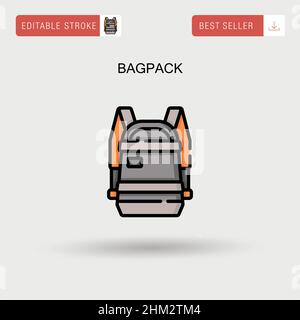 Bagpack semplice vettore icona. Illustrazione Vettoriale