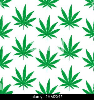 Marijuana foglia senza cuciture modello in stile pois polka Illustrazione Vettoriale