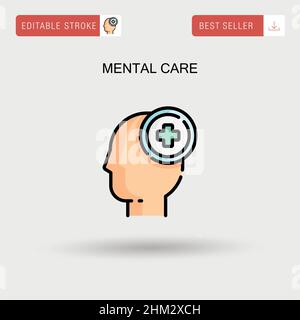 Cura mentale semplice icona vettoriale. Illustrazione Vettoriale