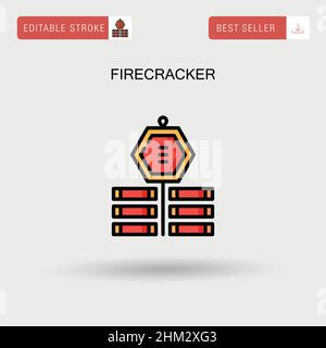 Icona vettoriale semplice del firecracker. Illustrazione Vettoriale