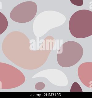 Modello astratto. Sfondo alla moda senza cuciture con forme astratte e uniformi. Blob su sfondo color pastello. Illustrazione della ripetizione del vettore. Illustrazione Vettoriale