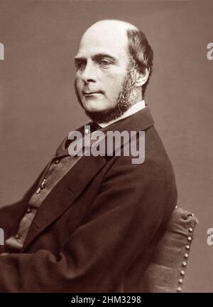 Sir Francis Galton, FRS FRAI (1822–1911), è stato un . Geografo, inventore, meteorologo, protogenetico, psicometrista e sostenitore del Darwinismo sociale, dell'eugenetica e del razzismo scientifico. Foto Stock