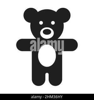 bear doll icon vector per grafica, logo, sito web, social media, app mobile, Illustrazione dell'interfaccia utente Illustrazione Vettoriale