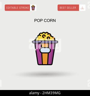 Pop corn semplice vettore icona. Illustrazione Vettoriale