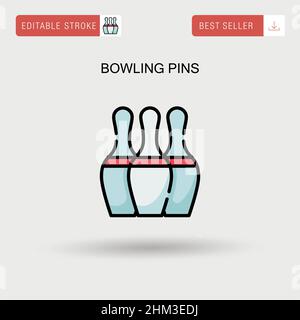 Bowling pin semplice icona vettoriale. Illustrazione Vettoriale