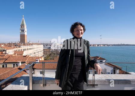 La curatrice Cecilia Alemani partecipa alla presentazione della Mostra Internazionale d'Arte 59th Foto Stock