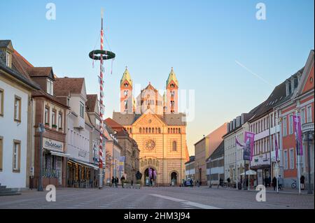 Speyer, Germania - 24 gennaio 2022: Vista della Cattedrale di Speyer Foto Stock