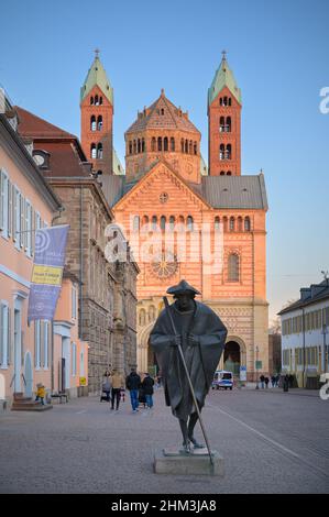 Speyer, Germania - 24 gennaio 2022: Vista della Cattedrale di Speyer Foto Stock