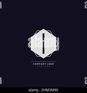 I logo design concept con sfondo. Lettera dell'icona del monogramma creativo minimo basata iniziale. Moderno design vettoriale a forma di alfabeto di lusso. Illustrazione Vettoriale