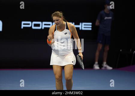 San Peterburg, Russia. 07th Feb 2022. Jule Niemeier di Germania visto durante il torneo di tennis di St. Petersburg Ladies Trophy 2022 contro Erika Andreeva di Russia.Punteggio finale; Erika Andreeva 1:2 Jule Niemeier. (Foto di Kashkkkovskij/Sipa USA) Credit: Sipa USA/Alamy Live News Foto Stock