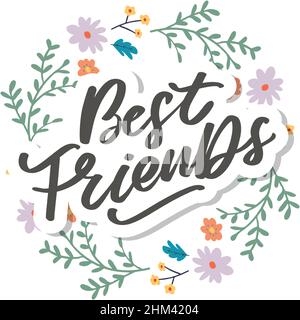 soul sorella con cuore scritta design migliore amico preewer bff betties Illustrazione Vettoriale