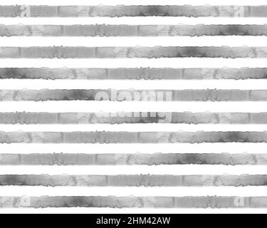 Motivo acquerello a righe grigie, motivo senza giunture come colore grigio a mano orizzontale linee di lavaggio in elegante arte moderna, contemporaneo e scandinavo Foto Stock
