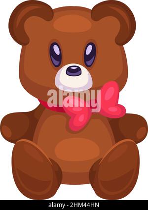 Icona dell'orso. Animale peluche carino. Giocattolo imbottito Illustrazione Vettoriale