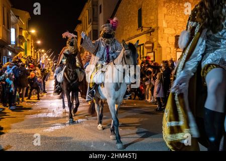 sfilata dei tre Re in via Llucmajor, Mallorca, Isole Baleari, Spagna Foto Stock