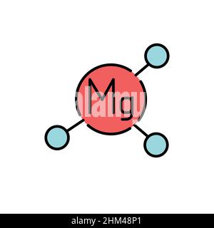 Icona della linea di colore delle formule in magnesio. Pittogramma per pagina web, app mobile, promo. Illustrazione Vettoriale