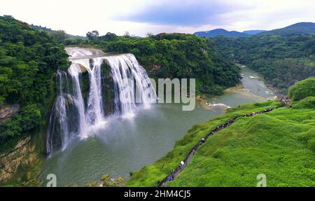 Panorama della cascata di Huangguoshu Foto Stock