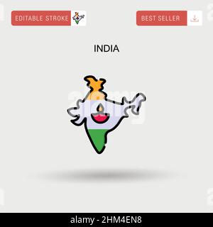 India icona vettore semplice. Illustrazione Vettoriale