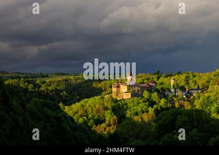 Castello di Sovinec a Nizky Jesenik, Moravia settentrionale, repubblica Ceca Foto Stock