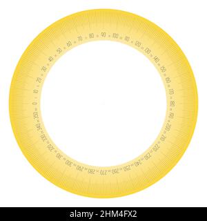 Strumento di misurazione completo del goniometro a 360 gradi Illustrazione Vettoriale