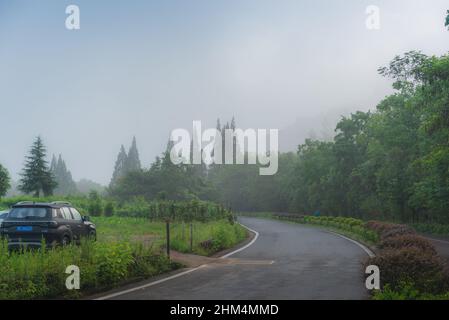 Zhejiang jinyun contea della città di lishui inviare paesaggio panoramico Foto Stock