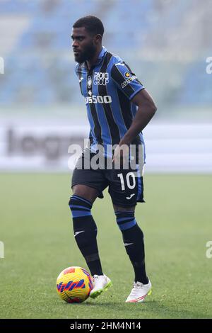 Bergamo, Italia, 6th febbraio 2022. JEREMIE Boga di Atalanta durante la serie A partita allo stadio Gewiss di Bergamo. Il credito d'immagine dovrebbe essere: Jonathan Moscrop / Sportimage Foto Stock