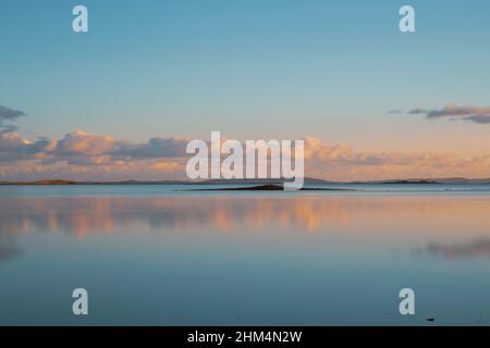 Splendido tramonto su Strangford Lough, Irlanda del Nord Foto Stock
