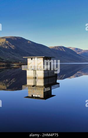 Loch Turret Reflection , Crieff, Highland Perthshire , Scozia Foto Stock