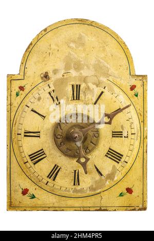 Orologio ornamentale originale del XVII secolo isolato su sfondo bianco Foto Stock