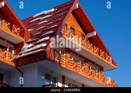 Hotel a Borovetz resort, luogo di vacanza, architettura Foto Stock