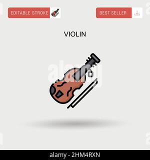 Icona vettore semplice violino. Illustrazione Vettoriale