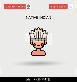 Icona vettoriale semplice indiana nativa. Illustrazione Vettoriale