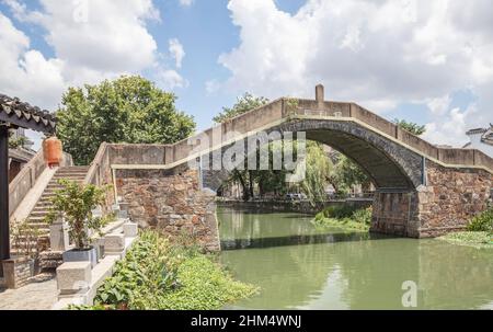 L'antico canale panoramico ponte QingMing Foto Stock
