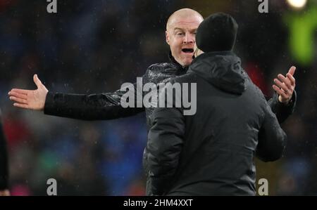 SEAN DYCHE, ANTHONY TAYLOR, BURNLEY FC V WATFORD FC, 2022 Foto Stock