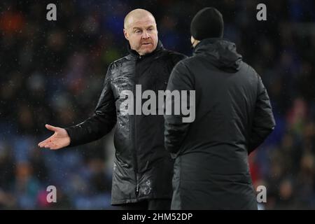 SEAN DYCHE, ANTHONY TAYLOR, BURNLEY FC V WATFORD FC, 2022 Foto Stock