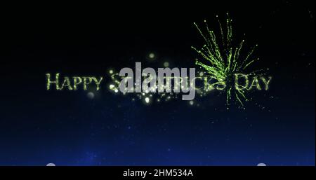 Immagine delle parole giorno felice san patricks scritte in lettere frizzanti, Foto Stock