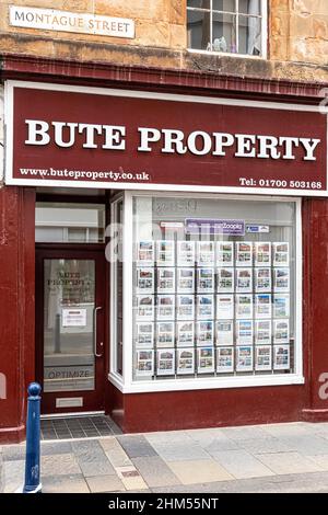 Bute Property, un agente immobiliare a Montague Street, Rothesay sull'isola di Bute, Argyll & Bute, Scozia Regno Unito Foto Stock