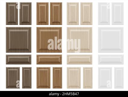 Set texture mobili facciate in legno Illustrazione Vettoriale