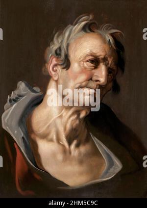 Capo di un vecchio uomo dell'artista olandese Abraham Bloemaert (1566-1651), olio su pannello, Foto Stock