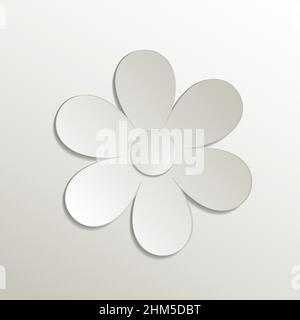 Icona del fiore, carta da cartoncino 3D vettore naturale Illustrazione Vettoriale