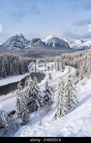 Morant's Curve nel Banff National Park, Alberta, Canada Foto Stock