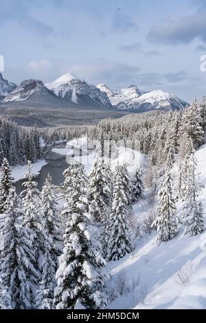 Morant's Curve nel Banff National Park, Alberta, Canada Foto Stock