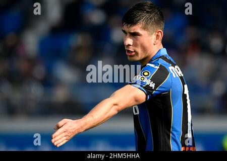 Ruslan Malinovskyi di Atalanta BC reagisce durante la serie Una partita di calcio tra Atalanta BC e Cagliari Calcio allo stadio Atleti Azzurri d'Italia di Bergamo (Italia), 6th febbraio 2022. Foto Andrea Staccioli / Insidefoto Foto Stock