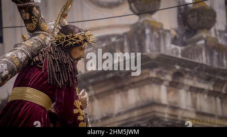 Jesus Nazareno de la merced, mas conocido como Patron Jurado, es la imagen de jesus mas antigua de Guatemala Foto Stock