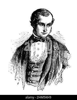 Ritratto di John Couch Adams (1819-92) - incisione, 19th secolo Foto Stock