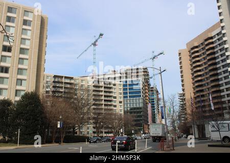 Nuova costruzione di edifici Amazon in Arlington, VA, USA Foto Stock